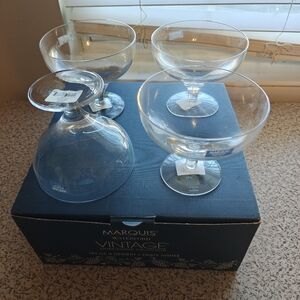 Marquis By Waterford Vintage Set Of 4 Dessert Dishes Cups Crystal NIB 2006 15 Oz